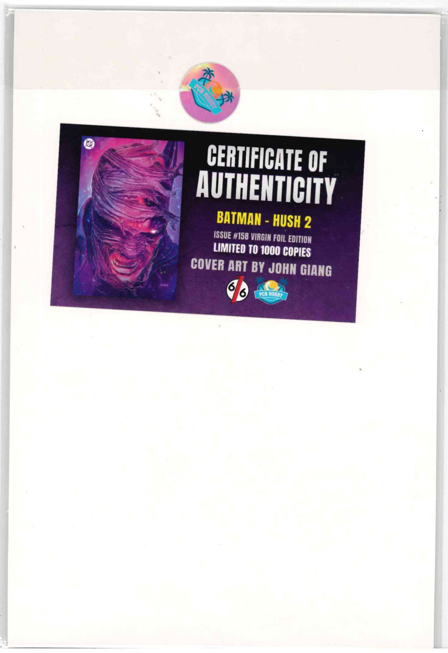 Batman #158 – John Giang Foil / Virgin Cover (Hush 2, 1/1000 variant)