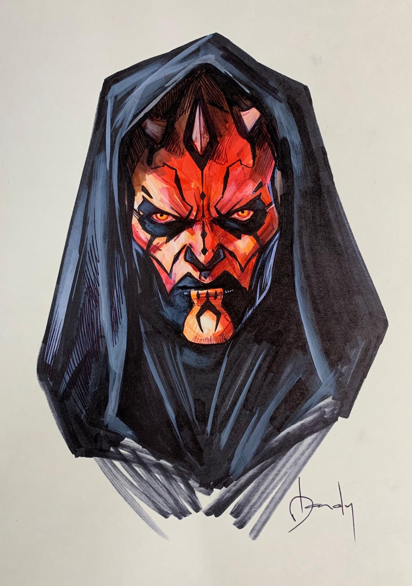 Full Color Darth Maul Fan Art Print - 11 x 17